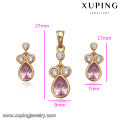 64250 Xuping vogue gold jewellery designs with weight and price noble waterdrop woman gold accessories jewelry set